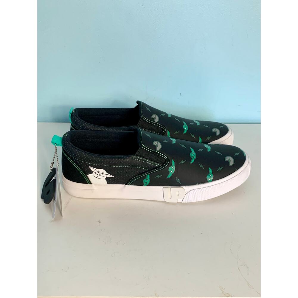 NWT Ground Up Star Wars Grogu Black Slip On Sneakers Men's Size 9 - Picture 2 of 12